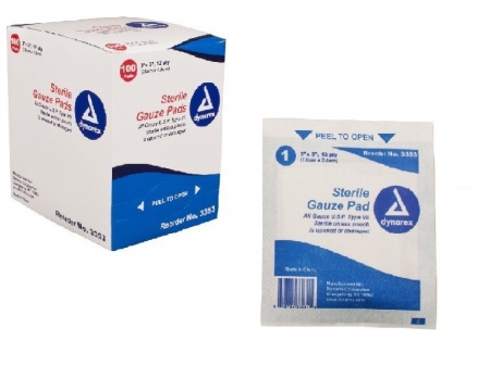 Gauze Pads 3x3 Sterile Individual or Box of 100